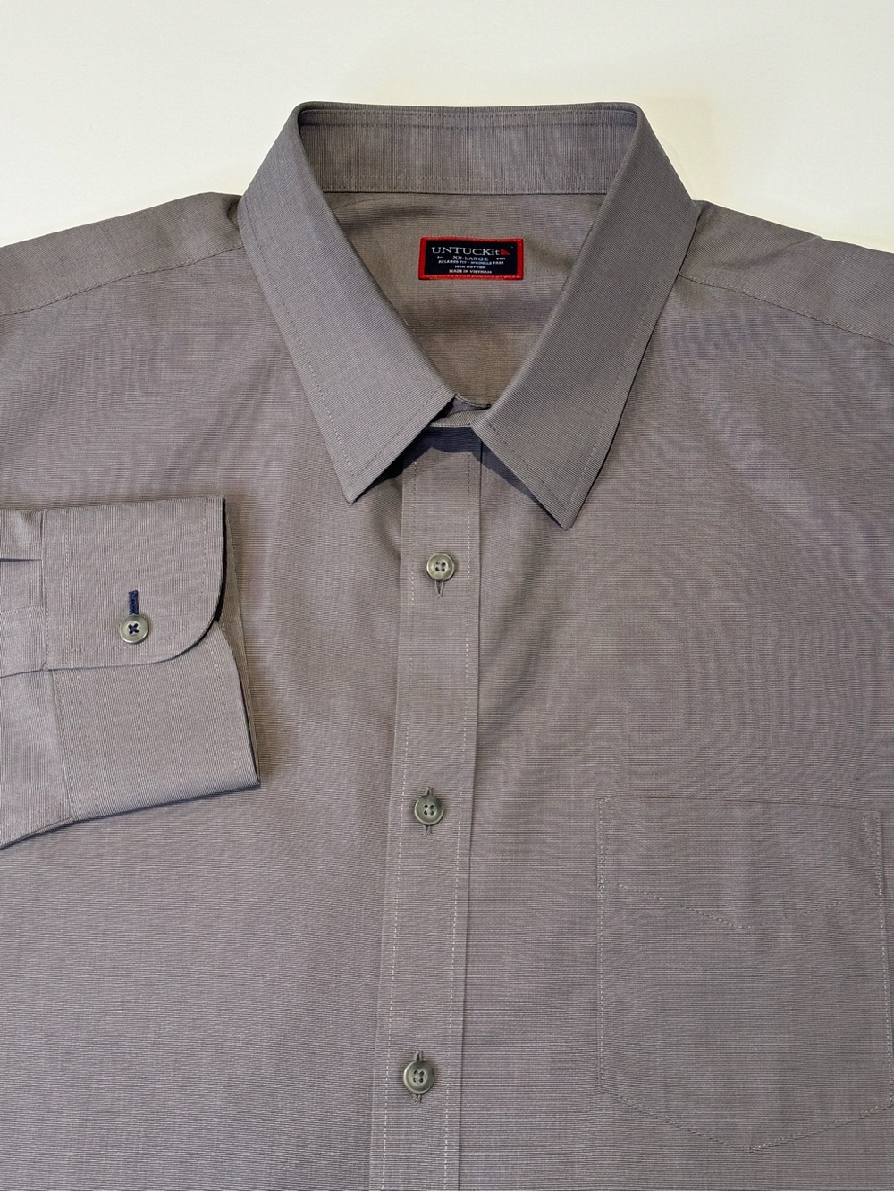 UNTUCKit Sangiovese Men's XXL Relaxed Fit Long Sleeve Button Down Grey Office